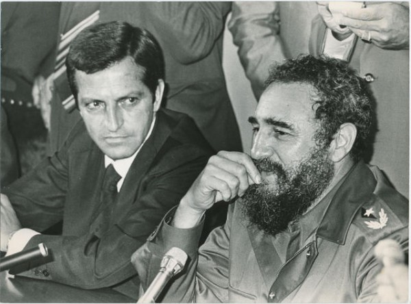 Rueda de prensa de Adolfo Suárez y Fidel Castro.